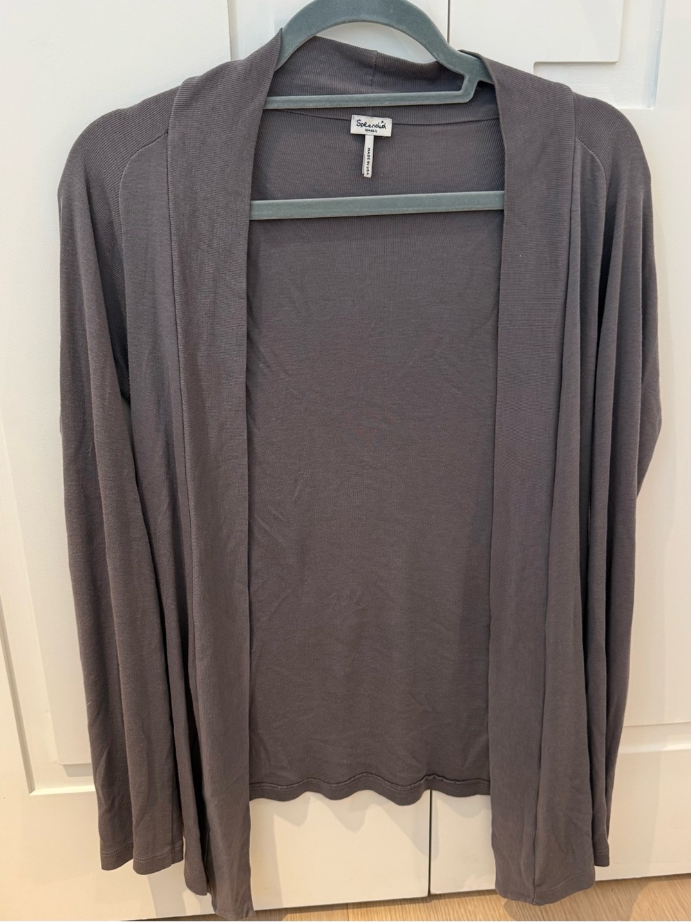 Splendid Charcoal Open-Front Draped Cardigan